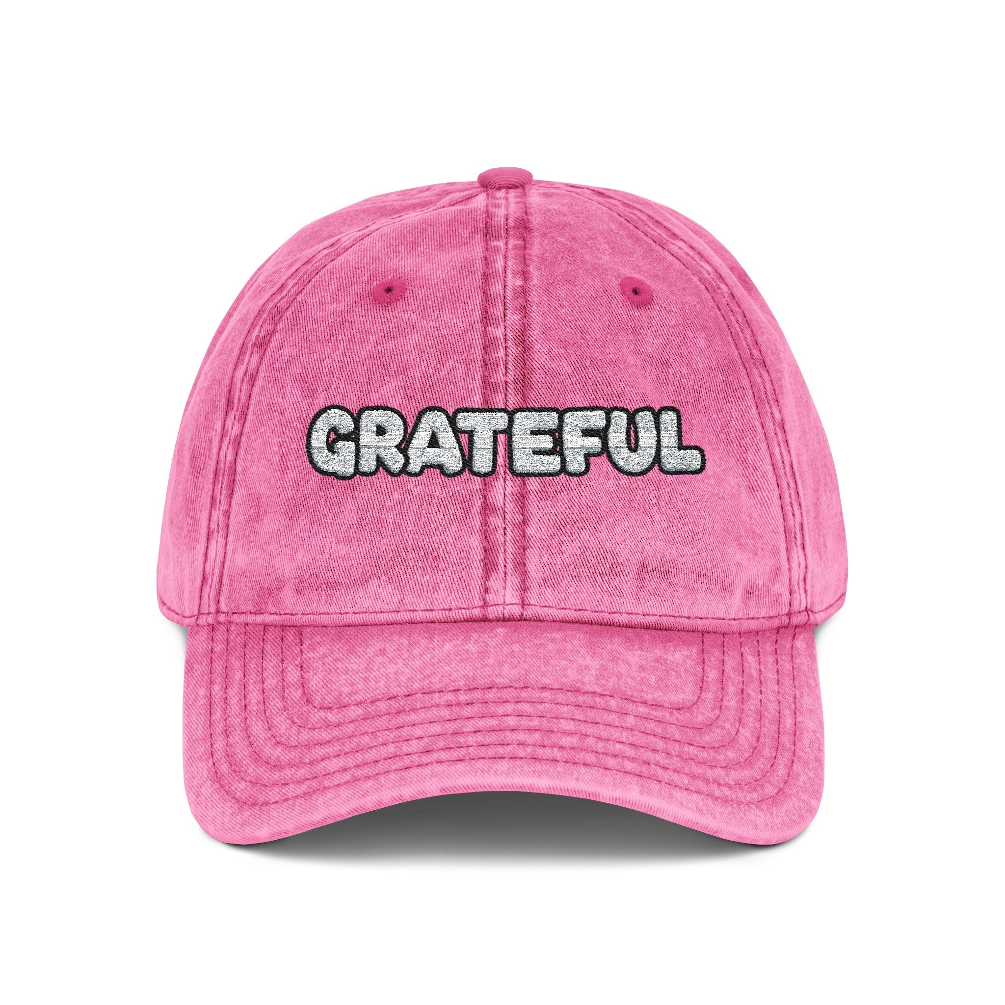 Grateful Embroidered Vintage Cap Washed Cotton Adjustable