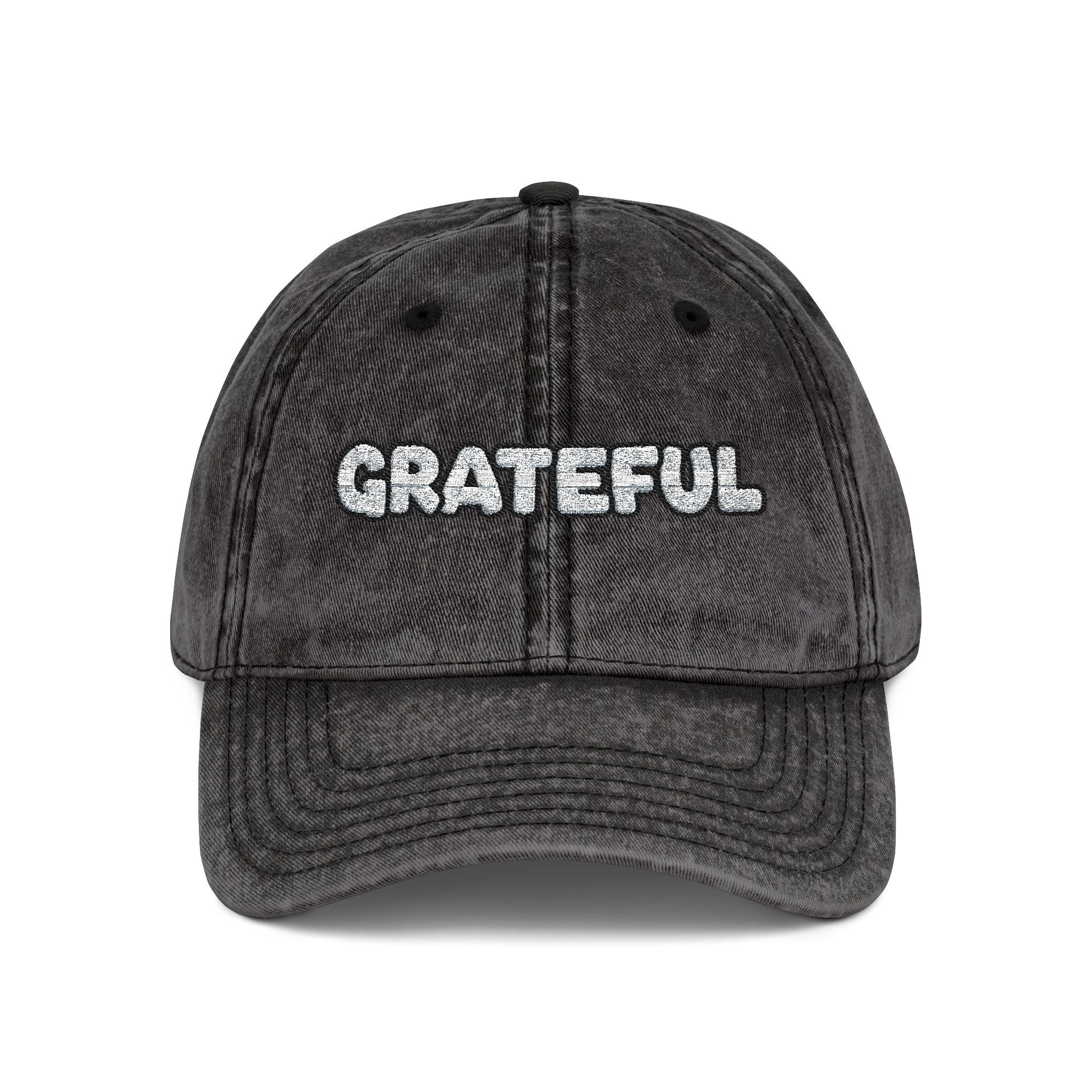 Grateful Embroidered Vintage Cap Washed Cotton Adjustable