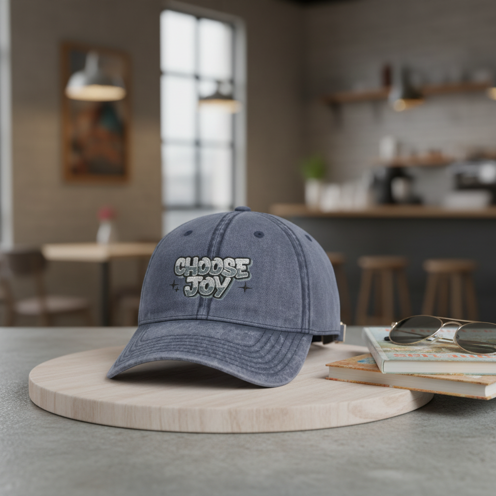 Choose Joy Embroidered Cap Washed Vintage  Adjustable