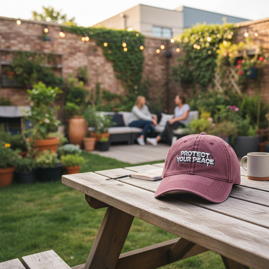 Protect Your Peace Vintage Embroidered Cap Adjustable Fit