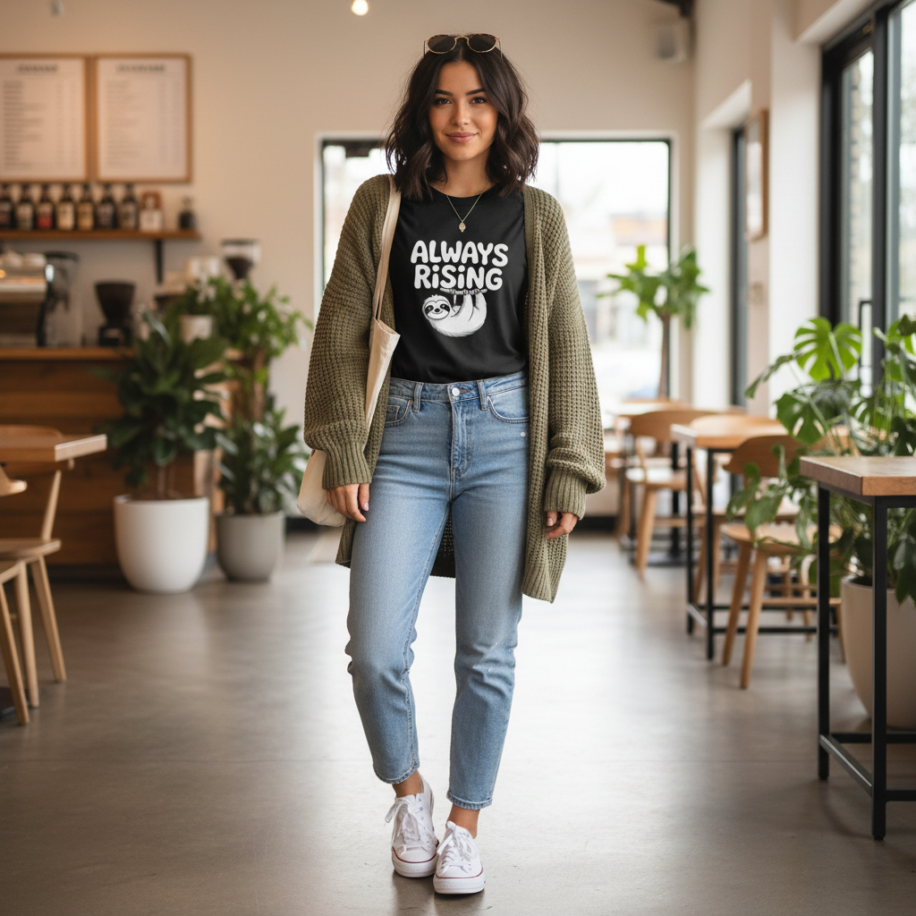 Always Rising Sloth T-Shirt  Unisex Motivational Graphic Tee