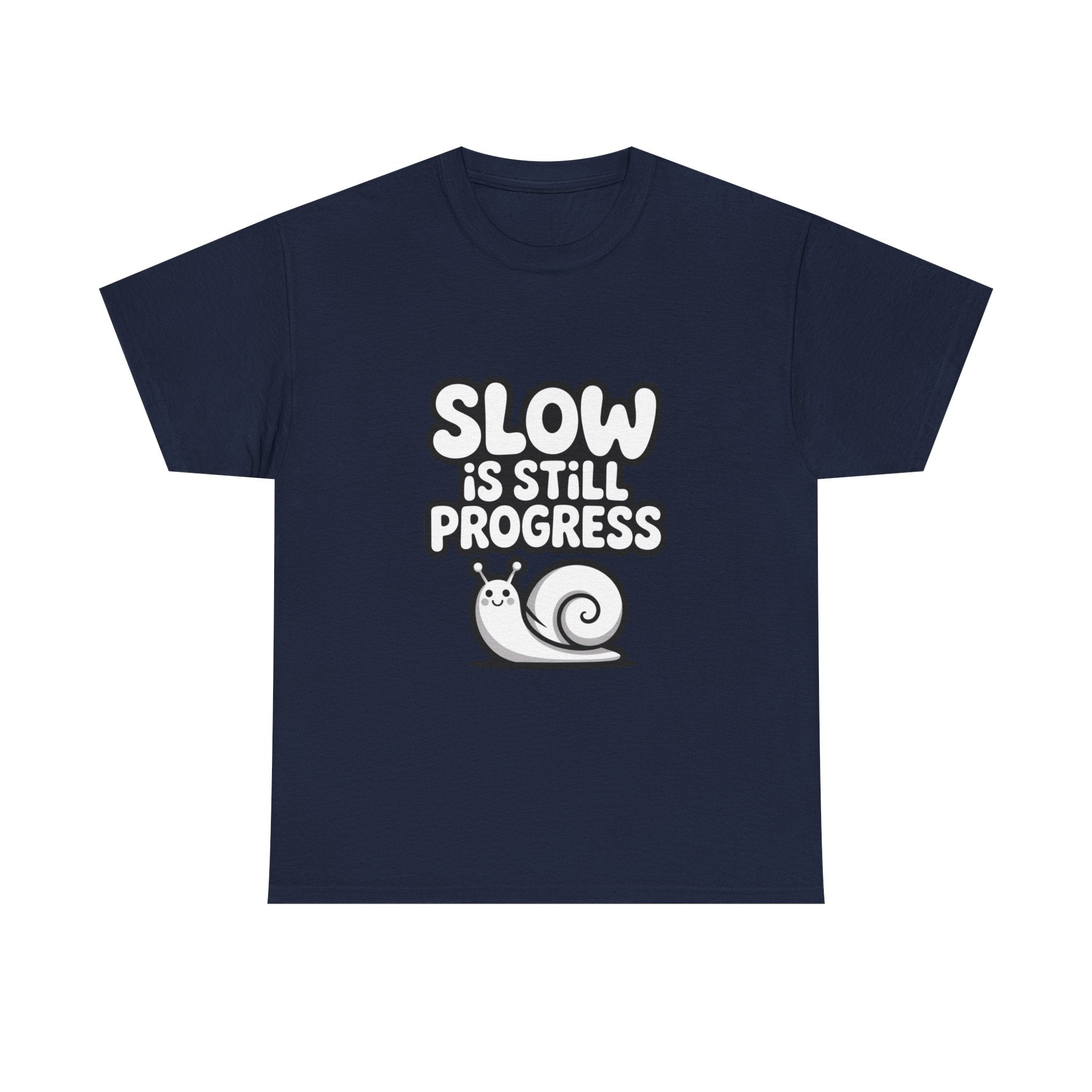 Slow Is Still Progress T-Shirt | Cute Snail Motivational Graphic Tee | Unisex Red Shirt