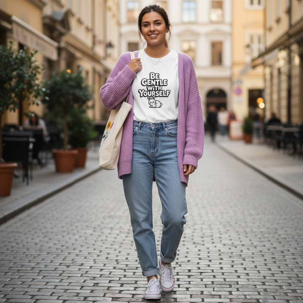 Be Gentle With Yourself Bunny T-Shirt | Unisex Self Care Graphic Tee