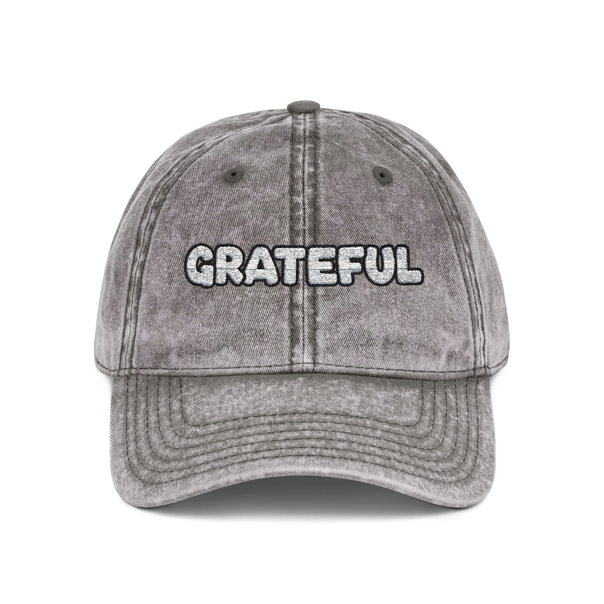 Grateful Embroidered Vintage Cap Washed Cotton Adjustable