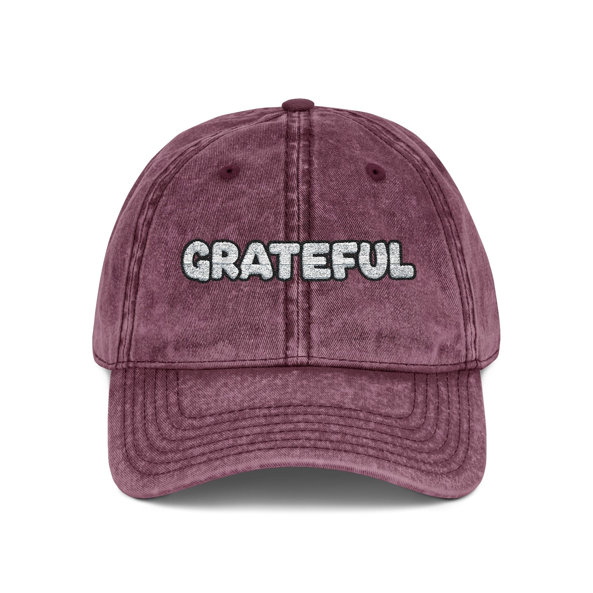 Grateful Embroidered Vintage Cap Washed Cotton Adjustable