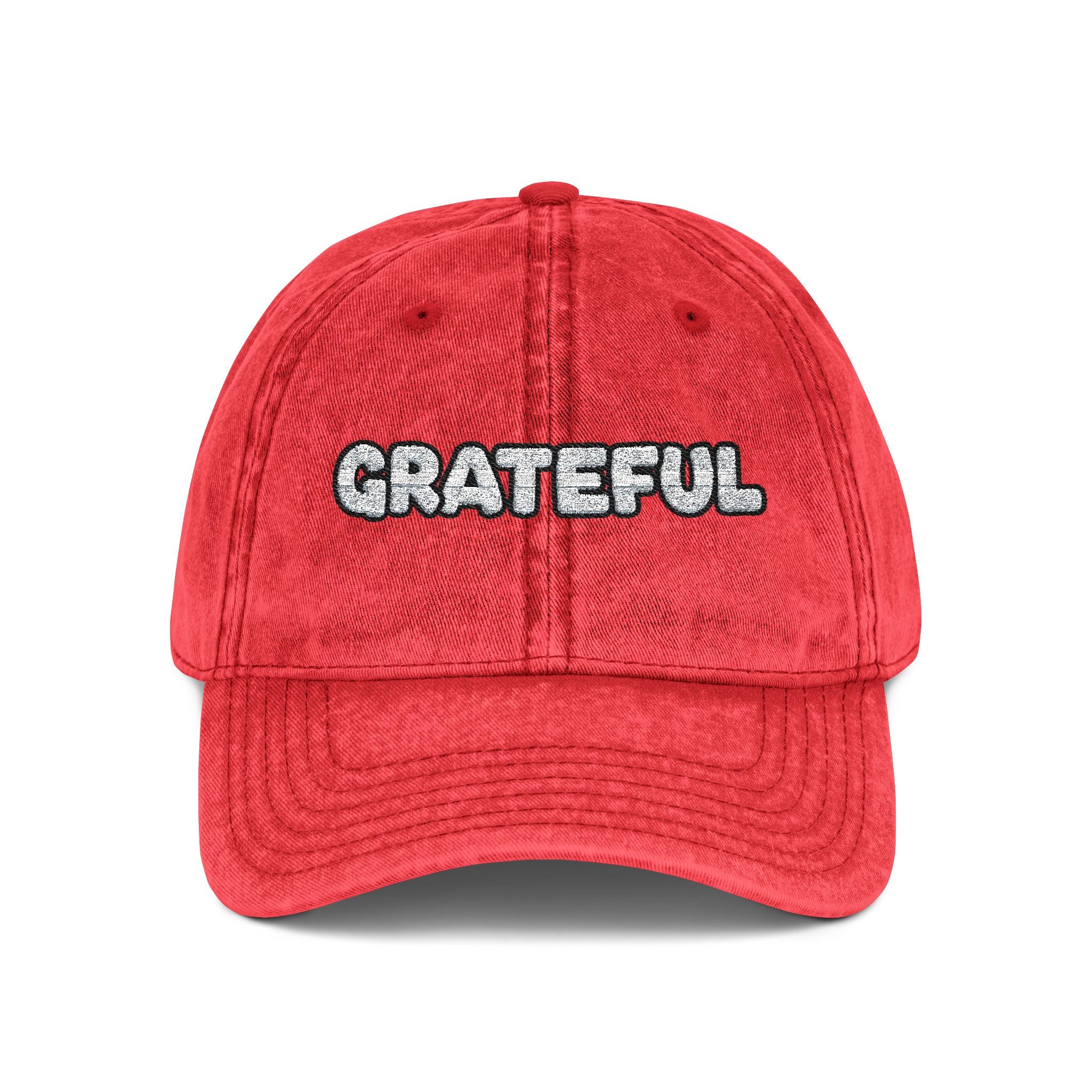 Grateful Embroidered Vintage Cap Washed Cotton Adjustable