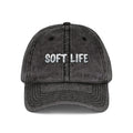Soft Life Embroidered Hat Washed Cotton Brass Buckle