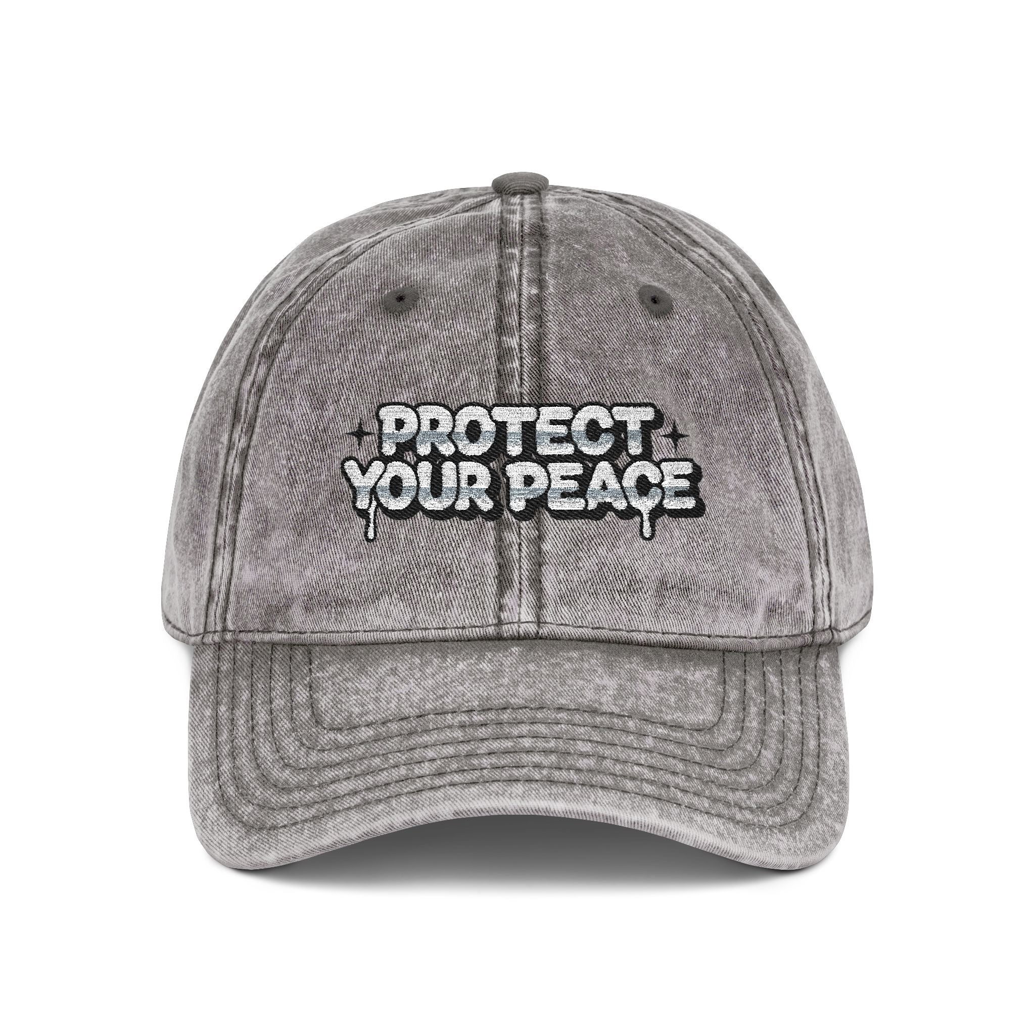 Protect Your Peace Vintage Embroidered Cap Adjustable Fit