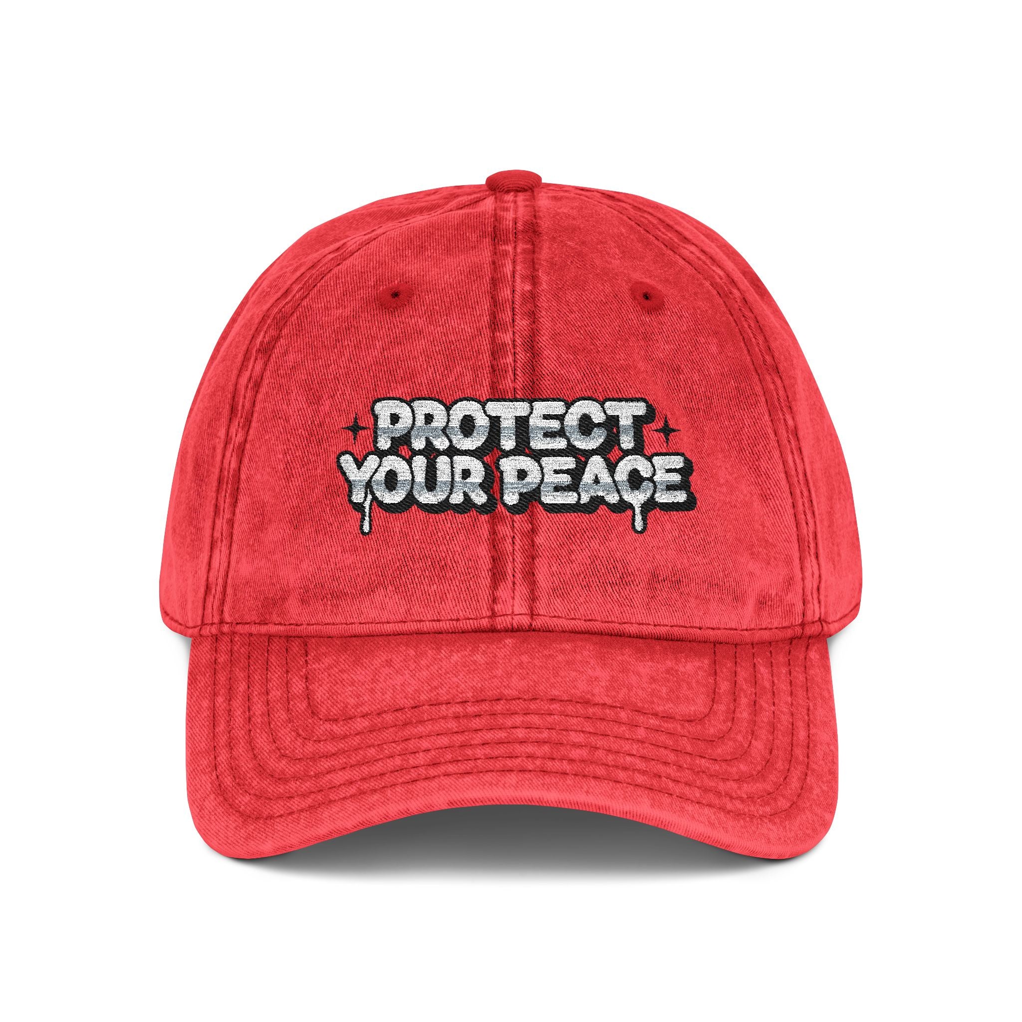 Protect Your Peace Vintage Embroidered Cap Adjustable Fit